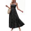 image:imageBTFBM Summer Maxi Dresses for Women 2026 Strapless Tube Top Floral Spring Wedding Guest Dress Beach Vacation OutfitsDot Black White