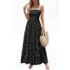 image:imageBTFBM Summer Maxi Dresses for Women 2026 Strapless Tube Top Floral Spring Wedding Guest Dress Beach Vacation OutfitsDot Black White