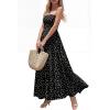 image:imageBTFBM Summer Maxi Dresses for Women 2026 Strapless Tube Top Floral Spring Wedding Guest Dress Beach Vacation OutfitsDot Black White