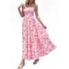 image:imageBTFBM Summer Maxi Dresses for Women 2026 Strapless Tube Top Floral Spring Wedding Guest Dress Beach Vacation OutfitsPink Flower