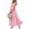 image:imageBTFBM Summer Maxi Dresses for Women 2026 Strapless Tube Top Floral Spring Wedding Guest Dress Beach Vacation OutfitsPink Flower