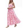 image:imageBTFBM Summer Maxi Dresses for Women 2026 Strapless Tube Top Floral Spring Wedding Guest Dress Beach Vacation OutfitsPink Flower