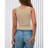 image:imageBTFBM Summer Tops for Women 2026 Scoop Neck Ribbed Henley Button Sleeveless Casual Spring Basic Tank Top Clothes OutfitsApricot