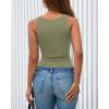image:imageBTFBM Summer Tops for Women 2026 Scoop Neck Ribbed Henley Button Sleeveless Casual Spring Basic Tank Top Clothes OutfitsBean Green