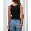 image:imageBTFBM Summer Tops for Women 2026 Scoop Neck Ribbed Henley Button Sleeveless Casual Spring Basic Tank Top Clothes OutfitsBlack
