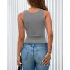 image:imageBTFBM Summer Tops for Women 2026 Scoop Neck Ribbed Henley Button Sleeveless Casual Spring Basic Tank Top Clothes OutfitsGrey