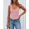 image:imageBTFBM Summer Tops for Women 2026 Scoop Neck Ribbed Henley Button Sleeveless Casual Spring Basic Tank Top Clothes OutfitsGrey Pink