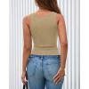 image:imageBTFBM Summer Tops for Women 2026 Scoop Neck Ribbed Henley Button Sleeveless Casual Spring Basic Tank Top Clothes OutfitsLight Khaki