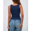 image:imageBTFBM Summer Tops for Women 2026 Scoop Neck Ribbed Henley Button Sleeveless Casual Spring Basic Tank Top Clothes OutfitsNavy