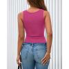 image:imageBTFBM Summer Tops for Women 2026 Scoop Neck Ribbed Henley Button Sleeveless Casual Spring Basic Tank Top Clothes OutfitsRose Red