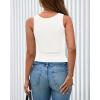 image:imageBTFBM Summer Tops for Women 2026 Scoop Neck Ribbed Henley Button Sleeveless Casual Spring Basic Tank Top Clothes OutfitsWhite
