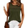 image:imageBTFBM Tank Top for Women 2026 Sleeveless Shirts Waffle Knit Vest Crew Neck Casual Outfits Loose Blouses Summer TopsArmy Green