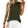 image:imageBTFBM Tank Top for Women 2026 Sleeveless Shirts Waffle Knit Vest Crew Neck Casual Outfits Loose Blouses Summer TopsArmy Green