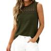 image:imageBTFBM Tank Top for Women 2026 Sleeveless Shirts Waffle Knit Vest Crew Neck Casual Outfits Loose Blouses Summer TopsArmy Green