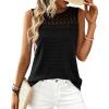image:imageBTFBM Tank Top for Women 2026 Sleeveless Shirts Waffle Knit Vest Crew Neck Casual Outfits Loose Blouses Summer TopsBlack
