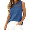 image:imageBTFBM Tank Top for Women 2026 Sleeveless Shirts Waffle Knit Vest Crew Neck Casual Outfits Loose Blouses Summer TopsBlue