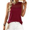 image:imageBTFBM Tank Top for Women 2026 Sleeveless Shirts Waffle Knit Vest Crew Neck Casual Outfits Loose Blouses Summer TopsBurgundy