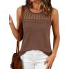 image:imageBTFBM Tank Top for Women 2026 Sleeveless Shirts Waffle Knit Vest Crew Neck Casual Outfits Loose Blouses Summer TopsCoffee
