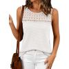 image:imageBTFBM Tank Top for Women 2026 Sleeveless Shirts Waffle Knit Vest Crew Neck Casual Outfits Loose Blouses Summer TopsWhite
