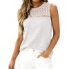 image:imageBTFBM Tank Top for Women 2026 Sleeveless Shirts Waffle Knit Vest Crew Neck Casual Outfits Loose Blouses Summer TopsWhite