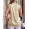 image:imageBTFBM Tank Top for Women 2026 Summer Spring Silk Satin V Neck Pleated Sleeveless Work Blouses Business Casual OutfitsApricot