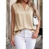 image:imageBTFBM Tank Top for Women 2026 Summer Spring Silk Satin V Neck Pleated Sleeveless Work Blouses Business Casual OutfitsApricot