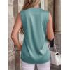 image:imageBTFBM Tank Top for Women 2026 Summer Spring Silk Satin V Neck Pleated Sleeveless Work Blouses Business Casual OutfitsAqua Blue
