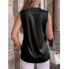 image:imageBTFBM Tank Top for Women 2026 Summer Spring Silk Satin V Neck Pleated Sleeveless Work Blouses Business Casual OutfitsBlack