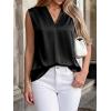 image:imageBTFBM Tank Top for Women 2026 Summer Spring Silk Satin V Neck Pleated Sleeveless Work Blouses Business Casual OutfitsBlack