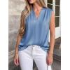 image:imageBTFBM Tank Top for Women 2026 Summer Spring Silk Satin V Neck Pleated Sleeveless Work Blouses Business Casual OutfitsBlue