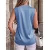 image:imageBTFBM Tank Top for Women 2026 Summer Spring Silk Satin V Neck Pleated Sleeveless Work Blouses Business Casual OutfitsBlue