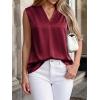 image:imageBTFBM Tank Top for Women 2026 Summer Spring Silk Satin V Neck Pleated Sleeveless Work Blouses Business Casual OutfitsBurgundy