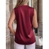 image:imageBTFBM Tank Top for Women 2026 Summer Spring Silk Satin V Neck Pleated Sleeveless Work Blouses Business Casual OutfitsBurgundy