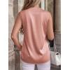 image:imageBTFBM Tank Top for Women 2026 Summer Spring Silk Satin V Neck Pleated Sleeveless Work Blouses Business Casual OutfitsGrey Pink