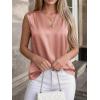 image:imageBTFBM Tank Top for Women 2026 Summer Spring Silk Satin V Neck Pleated Sleeveless Work Blouses Business Casual OutfitsGrey Pink
