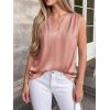 image:imageBTFBM Tank Top for Women 2026 Summer Spring Silk Satin V Neck Pleated Sleeveless Work Blouses Business Casual OutfitsGrey Pink
