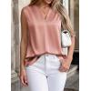 image:imageBTFBM Tank Top for Women 2026 Summer Spring Silk Satin V Neck Pleated Sleeveless Work Blouses Business Casual OutfitsGrey Pink
