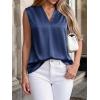 image:imageBTFBM Tank Top for Women 2026 Summer Spring Silk Satin V Neck Pleated Sleeveless Work Blouses Business Casual OutfitsNavy