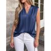 image:imageBTFBM Tank Top for Women 2026 Summer Spring Silk Satin V Neck Pleated Sleeveless Work Blouses Business Casual OutfitsNavy