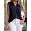 image:imageBTFBM Tank Top for Women 2026 Summer Spring Silk Satin V Neck Pleated Sleeveless Work Blouses Business Casual OutfitsNavy Blue