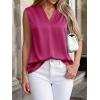 image:imageBTFBM Tank Top for Women 2026 Summer Spring Silk Satin V Neck Pleated Sleeveless Work Blouses Business Casual OutfitsRose Purple
