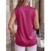 image:imageBTFBM Tank Top for Women 2026 Summer Spring Silk Satin V Neck Pleated Sleeveless Work Blouses Business Casual OutfitsRose Purple