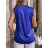 image:imageBTFBM Tank Top for Women 2026 Summer Spring Silk Satin V Neck Pleated Sleeveless Work Blouses Business Casual OutfitsRoyal Blue