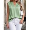 image:imageBTFBM Tank Top for Women 2026 Summer Spring Silk Satin V Neck Pleated Sleeveless Work Blouses Business Casual OutfitsSage Green