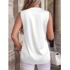 image:imageBTFBM Tank Top for Women 2026 Summer Spring Silk Satin V Neck Pleated Sleeveless Work Blouses Business Casual OutfitsWhite