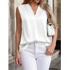image:imageBTFBM Tank Top for Women 2026 Summer Spring Silk Satin V Neck Pleated Sleeveless Work Blouses Business Casual OutfitsWhite