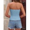 image:imageBTFBM Tube Tops for Women Floral Embroidery Summer Crop Top 2026 Strapless Going Out Y2K Beach Vacation Spring ClothesLight Blue