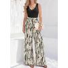 image:imageBTFBM Two Piece Sets For Women Summer 2026 Spring Outfits Casual Sleeveless Wide Leg Pants Sets Beach Vacation ClothesFloral Apricot Black