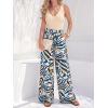 image:imageBTFBM Two Piece Sets For Women Summer 2026 Spring Outfits Casual Sleeveless Wide Leg Pants Sets Beach Vacation ClothesFloral Apricot Blue