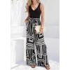image:imageBTFBM Two Piece Sets For Women Summer 2026 Spring Outfits Casual Sleeveless Wide Leg Pants Sets Beach Vacation ClothesFloral Black